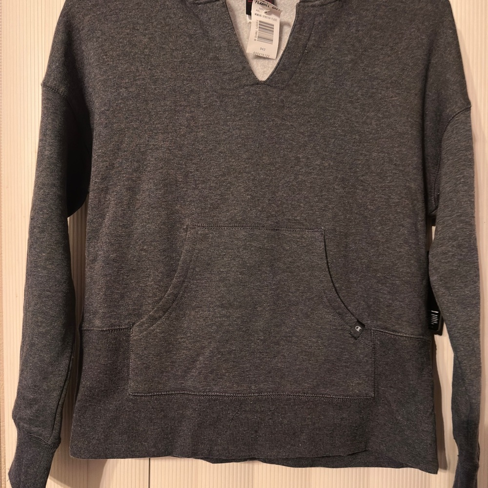 NWT Champion women’s / juniors Gray v neck hoodie size Large